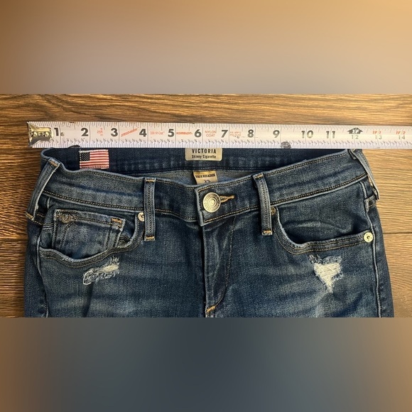 True Religion Women Victoria Skinny Cigarette Low Rise Jeans Size 25‎ Distressed - Picture 5 of 11